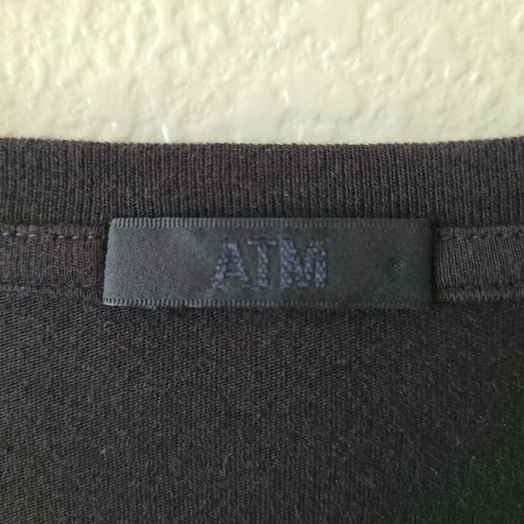 ATM Women’s Tee Shirt Pullover Top Size Large Black Casual Minimalist Everyday - Picture 3 of 9